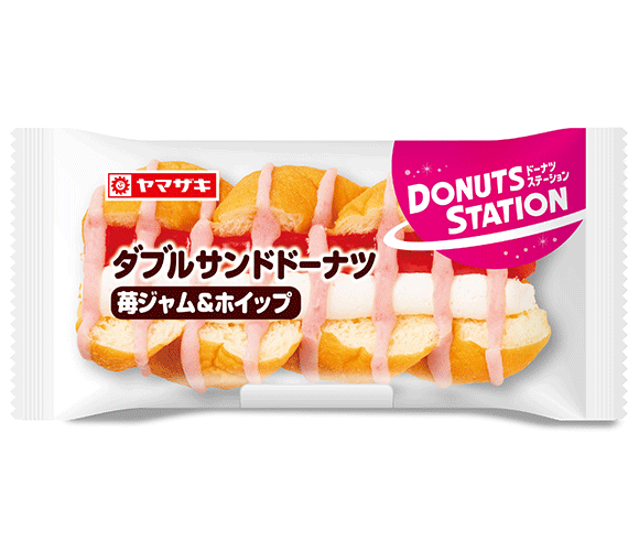 ダブルサンドドーナツ（苺ジャム＆ホイップ）　